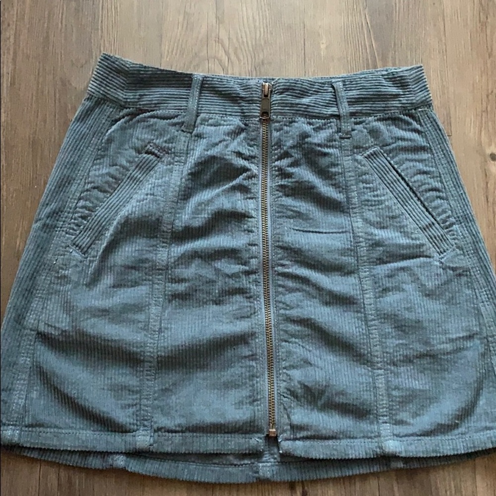 Blue Corduroy Skirt